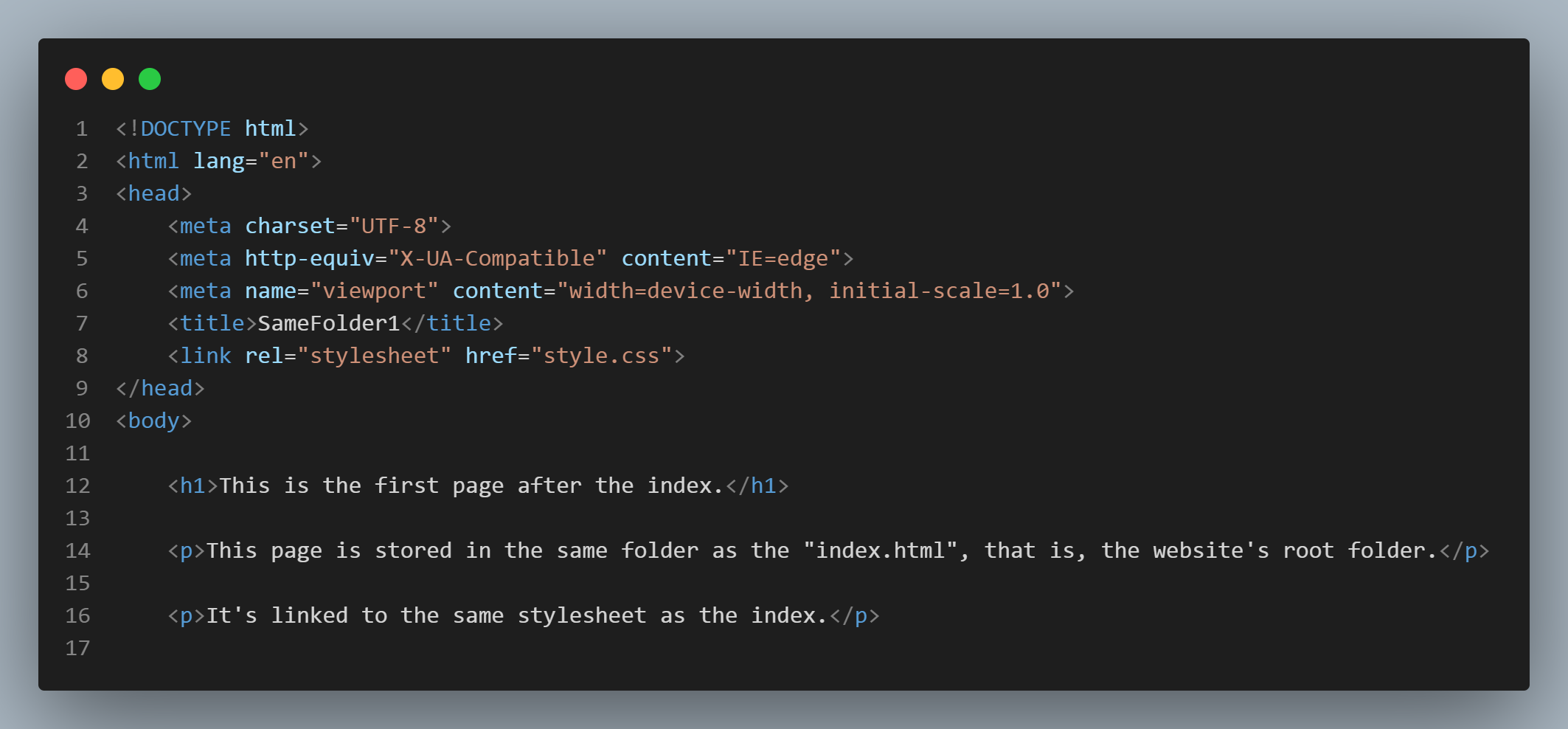 An image of this page's code in VSCode.